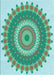 Patterned Dull-Sea Green Rug, pat1912lblu