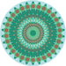 Round Machine Washable Transitional Dull-Sea Green Rug, wshpat1912lblu