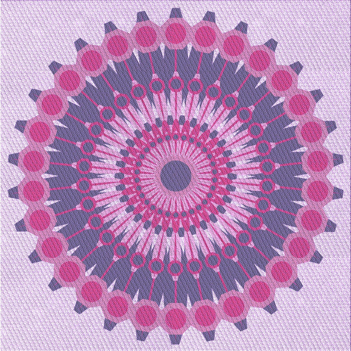 Round Machine Washable Transitional Orchid Purple Rug, wshpat1912pur