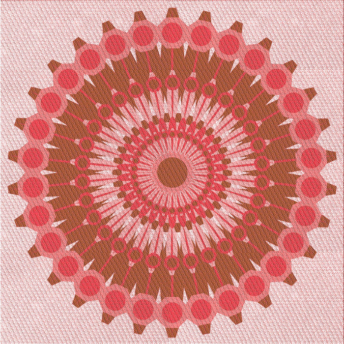 Round Patterned Pastel Pink Rug, pat1912rd