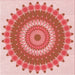 Round Patterned Pastel Pink Rug, pat1912rd