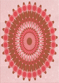 Machine Washable Transitional Pastel Pink Rug, wshpat1912rd