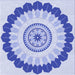 Round Patterned Blue Rug, pat1913blu