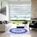 Machine Washable Transitional Blue Rug in a Kitchen, wshpat1913blu