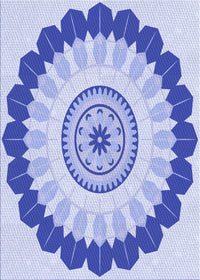 Machine Washable Transitional Blue Rug, wshpat1913blu