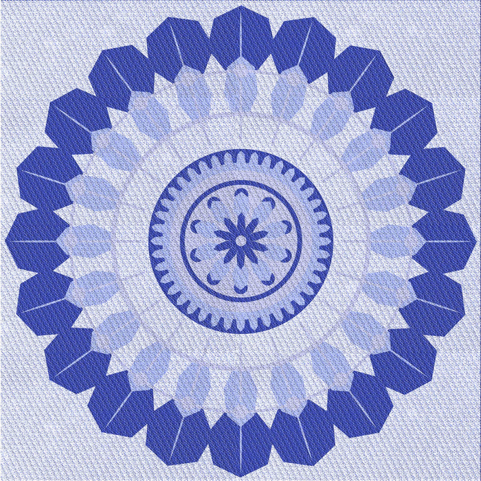 Round Machine Washable Transitional Blue Rug, wshpat1913blu