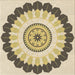 Round Patterned Brown Rug, pat1913brn