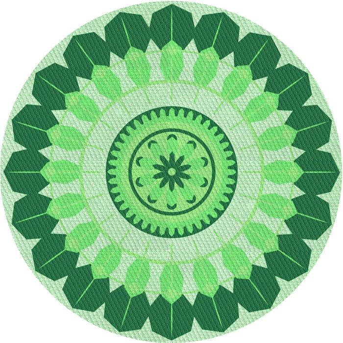 Square Machine Washable Transitional Jade Green Rug in a Living Room, wshpat1913grn