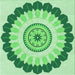 Round Patterned Jade Green Rug, pat1913grn