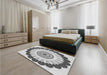 Patterned Smokey Gray Rug in a Bedroom, pat1913gry