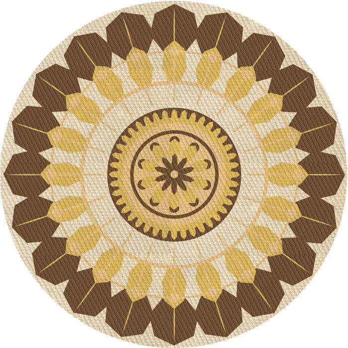 Square Patterned Brown Gold Rug, pat1913org