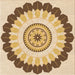 Round Machine Washable Transitional Brown Gold Rug, wshpat1913org