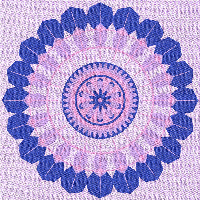 Round Patterned Blossom Pink Rug, pat1913pur