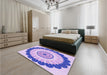 Patterned Blossom Pink Rug in a Bedroom, pat1913pur