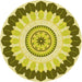 Square Patterned Dark Yellow Green Rug, pat1913yw