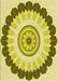 Patterned Dark Yellow Green Rug, pat1913yw