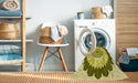 Machine Washable Transitional Dark Yellow Green Rug in a Washing Machine, wshpat1913yw