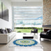 Square Machine Washable Transitional Steel Blue Rug in a Living Room, wshpat1913