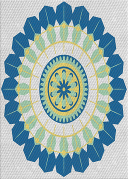 Patterned Steel Blue Novelty Rug, pat1913