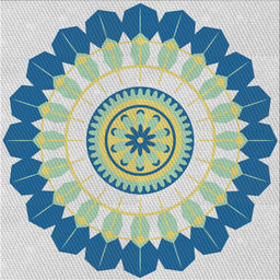 Sideview of Machine Washable Transitional Steel Blue Rug, wshpat1913
