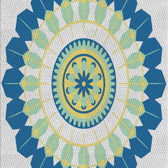 Machine Washable Transitional Steel Blue Rug, wshpat1913