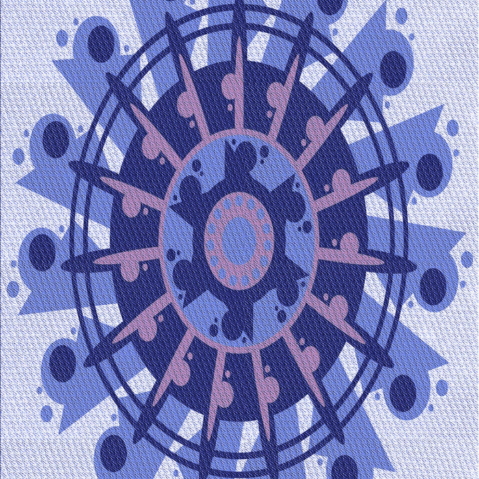 Patterned Royal Blue Rug, pat1914blu