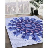 Patterned Royal Blue Rug, pat1914blu