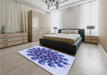 Patterned Royal Blue Rug in a Bedroom, pat1914blu