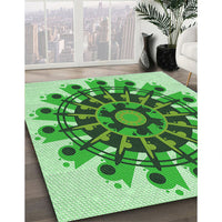 Patterned Forest Green Rug, pat1914grn