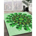 Machine Washable Transitional Forest Green Rug in a Family Room, wshpat1914grn