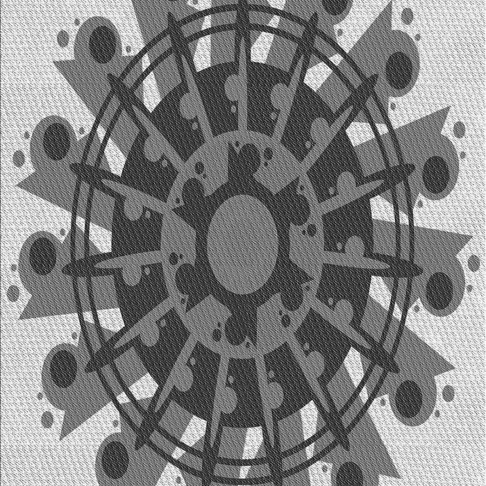 Patterned Platinum Silver Gray Rug, pat1914gry