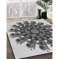 Patterned Platinum Silver Gray Rug, pat1914gry