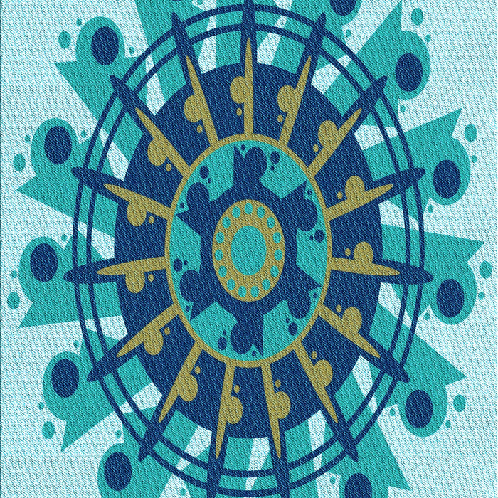 Patterned Glacial Blue Ice Blue Rug, pat1914lblu