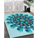 Patterned Glacial Blue Ice Blue Rug in Family Room, pat1914lblu