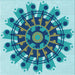 Round Patterned Glacial Blue Ice Blue Rug, pat1914lblu