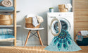 Machine Washable Transitional Glacial Blue Ice Blue Rug in a Washing Machine, wshpat1914lblu