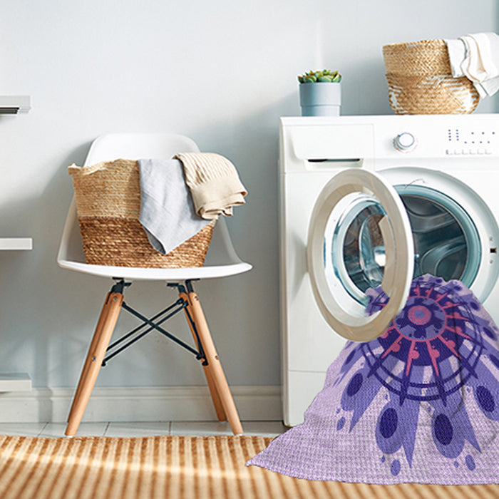 Machine Washable Transitional Mauve Purple Rug in a Washing Machine, wshpat1914pur