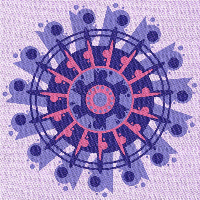 Round Patterned Mauve Purple Rug, pat1914pur