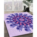 Patterned Mauve Purple Rug in Family Room, pat1914pur