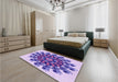 Patterned Mauve Purple Rug in a Bedroom, pat1914pur