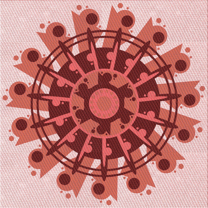 Round Machine Washable Transitional Pastel Pink Rug, wshpat1914rd