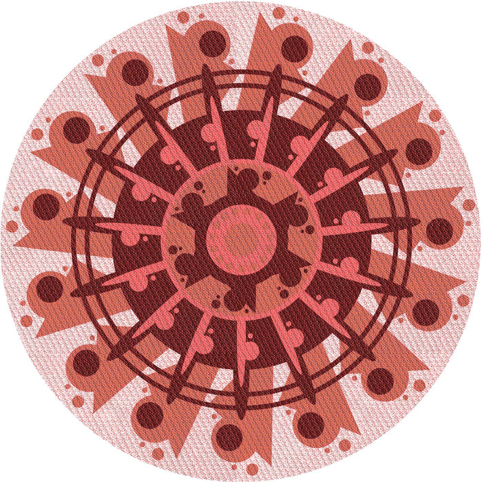 Square Patterned Pastel Pink Rug, pat1914rd