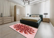 Round Machine Washable Transitional Pastel Pink Rug in a Office, wshpat1914rd