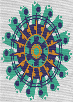 Patterned Purple Novelty Rug, pat1914