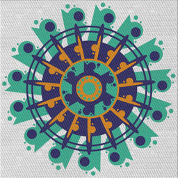 Square Patterned Purple Novelty Rug, pat1914
