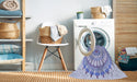 Machine Washable Transitional Blue Rug in a Washing Machine, wshpat1915blu