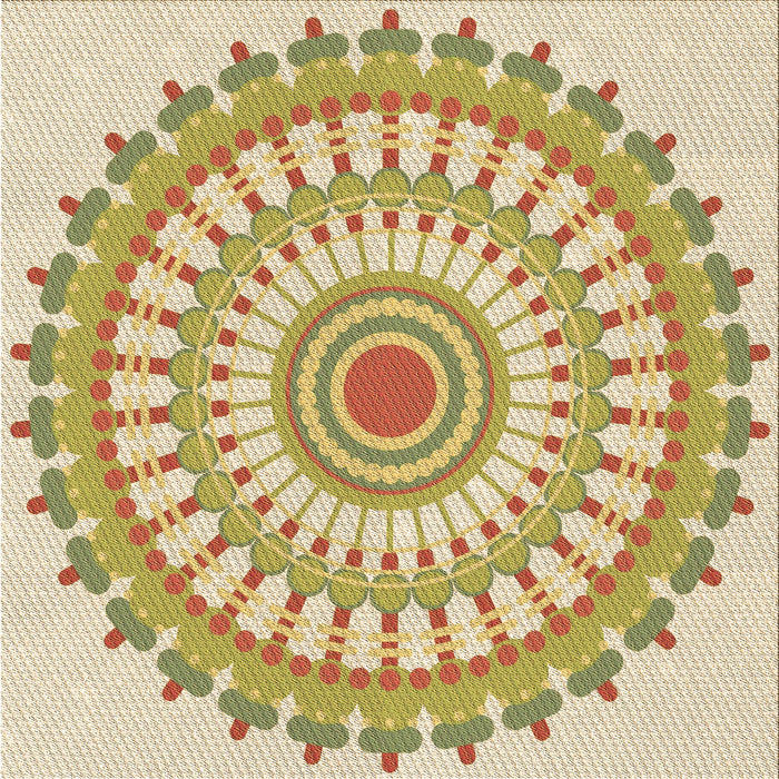 Round Patterned Cinnamon Brown Rug, pat1915brn