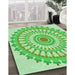 Machine Washable Transitional Green Rug in a Family Room, wshpat1915grn