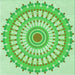 Round Patterned Green Rug, pat1915grn