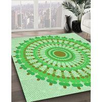 Patterned Green Rug, pat1915grn